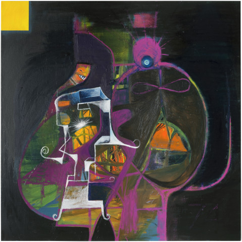 Gareth Sansom Klee-time, 2014; oil and enamel on linen; 122 x 122 cm; enquire