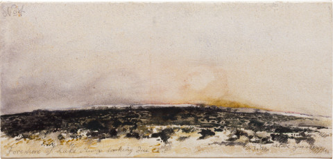 Mandy Martin Lake Mungo, 1992; mixed media and pencil on recycled rag paper; suite of 9 drawings; 36.5 x 77 cm each; enquire