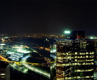 Anne Zahalka Room 4927 view to Rod Laver Arena, Hotel Suite, 2008; Type C print; 75 x 92.5 cm; enquire