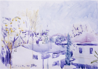 Gunter Christmann Rebusuber Suberebus, 1988; watercolour on Inges paper; 59.5 x 73.5 cm; enquire