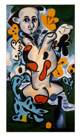 Linda Marrinon Maurice And The Orange, 1990; oil on canvas; 122 x 66 cm; enquire