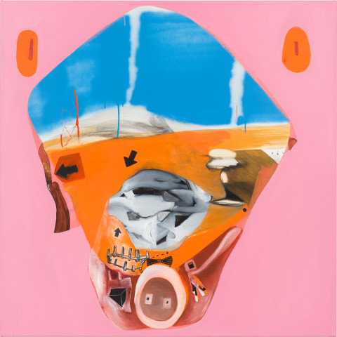 Gareth Sansom Head and routes, 2001; oil and enamel on linen; 122 x 122 cm; more info; enquire
