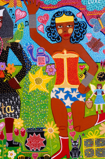 Kaylene Whiskey Do you believe in love?, 2025; 61-25; acrylic on linen; 152 x 198 cm; enquire
