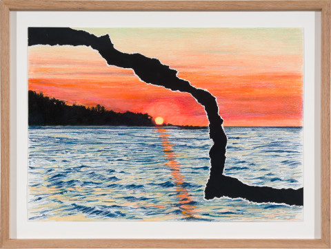 Callum Morton The Hole Story #12, 2026; pencil and gouache on paper; 30 x 42 cm; more info; enquire