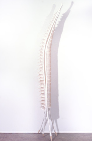 Bronwyn Oliver Ancestor I, 1987; paper, fibreglass resin, cane; 203 x 35.5 x 35.5 cm; enquire