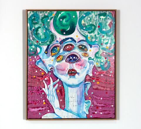 Del Kathryn Barton thank you, 2016; acrylic on french linen; 86 x 65 cm; (framed); enquire