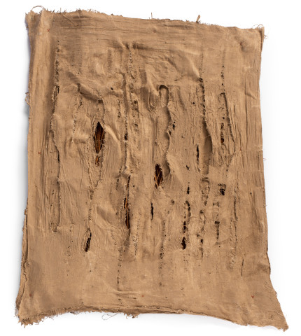 Kirtika Kain rites, 2019; Indian cotton, coconut broom grass, gold pigment, wax; 52 x 40 cm; enquire
