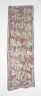 Nyapanyapa Yunupiŋu Birrka'mirri, 2012; 4198S; natural earth pigments on bark; 141 x 46 cm; enquire