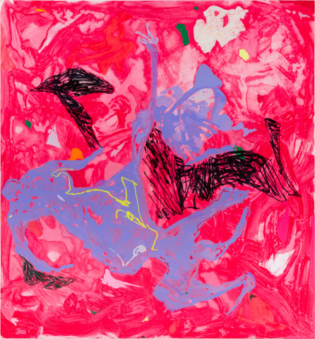 Tom Polo forever falling (stains are like blind spots), 2023; acrylic and Flashe on canvas; 213 x 198 cm; more info; enquire