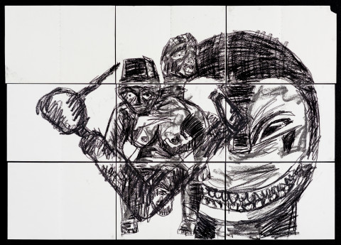 Pierre Mukeba Veridical Paradox (P3), 2021; charcoal on archival paper; 90 x 126 cm; more info; enquire