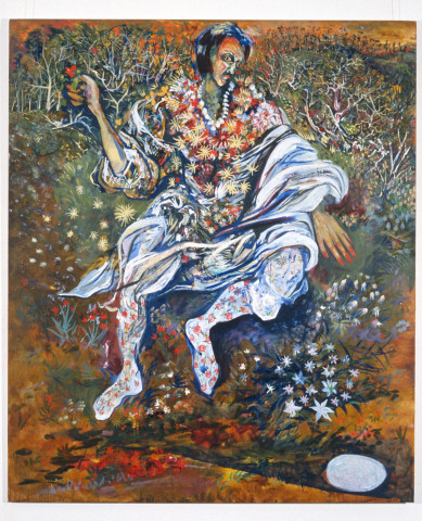 Victor Rubin Zephyr carrying Succubus with Flowers of Fear, 1989; oil on primed linen; 199 x 167.5 cm; enquire