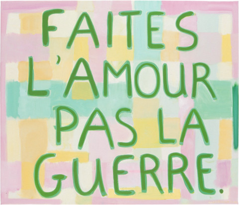 Angela Brennan Faites L'amour pas la guerre, 2003; oil on linen; 130.5 x 150.5 cm; enquire