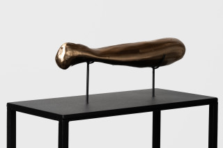 Julie Rrap Relic/Club, 2019; bronze and steel; 6.5 x 38 x 8 cm, steel plinth size: 106 x 47 x 28 cm; Edition of 2 + 1 AP; enquire