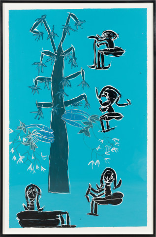 Dhambit Munuŋgurr Djalkurrk ga Baḻwurr, 2024; 5082-24; acrylic on paper; 180 x 114 cm; enquire