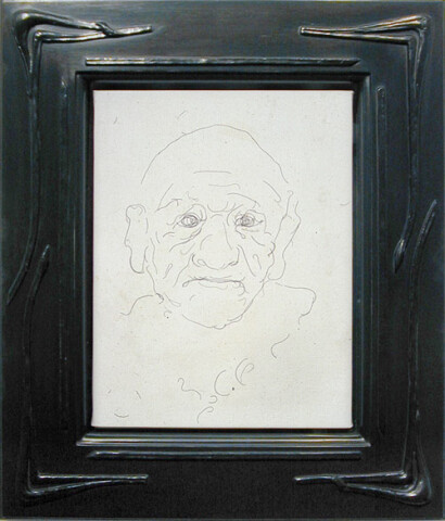 Hany Armanious Untitled hair drawing # 2, 2003; human hair and acrylic binder on polyester, framed; 33 x 25 cm; (canvas size) 51.6 x 44.2 cm (frame size); enquire