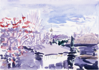 Gunter Christmann Rebusuber Suberebus, 1988; watercolour on Inges paper; 59.5 x 73.5 cm; enquire