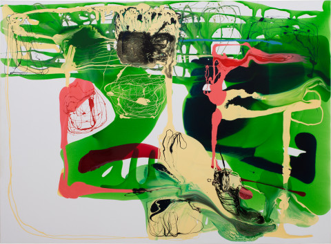 Dale Frank The showers and the growers, 2012; tinted varnish on canvas; 220 x 300 cm; enquire