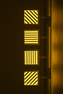 Callum Morton City Lights #3, 2026; steel, powder coating, lights; 96 x 32.5 x 12 cm; enquire