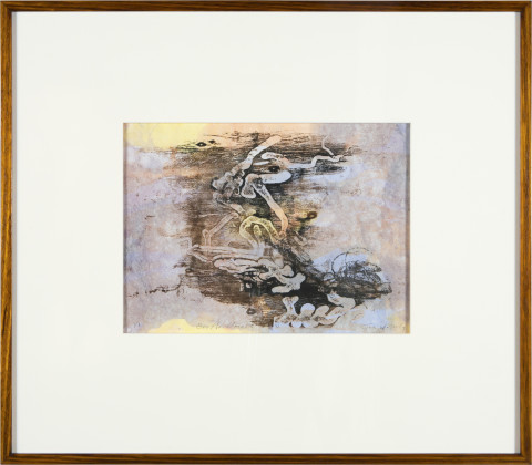 John Wolseley Beetle Umwelt VI, 2015; Unique relief print and watercolour on paper; enquire