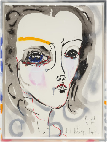 Del Kathryn Barton the end of it, 2017; ink and acrylic on hot press paper; 80.5 x 60.5 cm; enquire