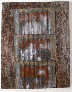 Rosalie Gascoigne Rose Red City #8, 1993; corrugated iron on wood; 117 x 120 cm; enquire