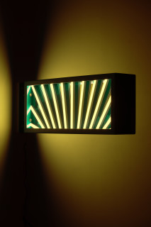 Callum Morton City Lights #4, 2026; steel, 2Pac polyurethane, lights; 30 x 83 x 15 cm; enquire