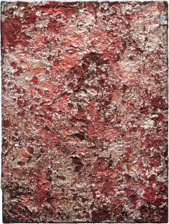 Kirtika Kain Blue Bloods X, 2023; silver leaf, artist pigment, glass, sindoor, acrylic paint; 61.5 x 46 cm; more info; enquire