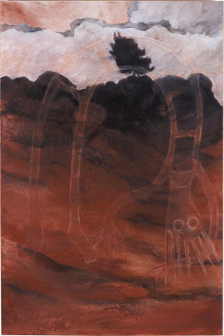 Mandy Martin and Trisha Carroll Absence and Presence 3, 2004; ochre, pigment and oil on linen; 150 x 100 cm; enquire