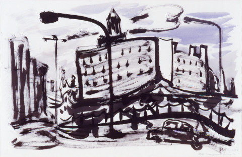 Kevin Connor Broadway near Central, 1985; ink on paper; 86 x 56 cm; enquire