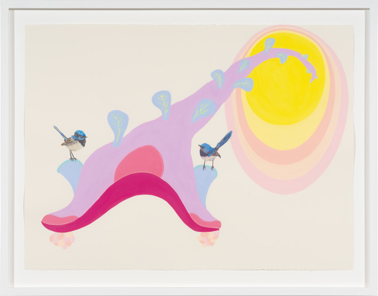 Patricia Piccinini Double Shoe Tree, 2025; acrylic on paper; 56 x 76 cm; enquire