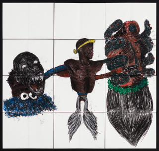 Pierre Mukeba (Cognitive Dissonance), 2021; charcoal and pastel on archival paper; 120 x 126 cm; more info; enquire