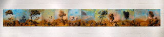 Tony Clark Sections from Clark's Myriorama, 2008; acrylic and permanent ink on canvas board; 12 panels, overall dimensions: 30 x 270 cm; enquire