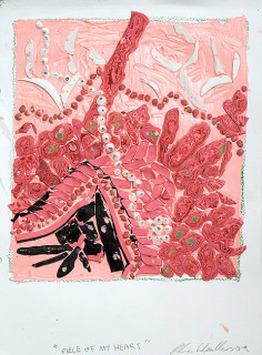 Rohan Wealleans Piece of my heart, 2009; Paint on paper; 61 x 48 x 4.5 cm; Paper size: 51 x 38cm; enquire