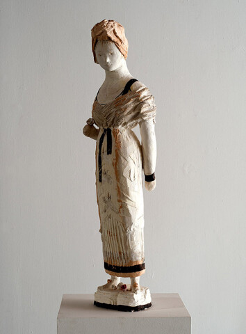 Linda Marrinon Woman with turban, 2013; Tinted and painted plaster with muslin; 90 x 26 x 20 cm; enquire