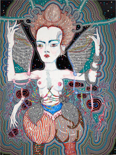 Del Kathryn Barton never could be possible, 2012; acrylic, gouache, watercolour and ink on polyester canvas; 240 x 180 cm; enquire