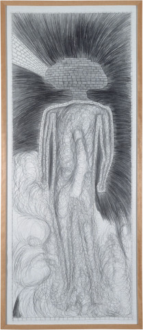 Dale Frank The Miracle and God the Father, 1982; graphite on paper; 143 x 60 cm; enquire
