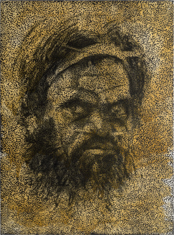 Daniel Boyd Untitled (RW), 2016; oil, acrylic and polymer medium on canvas; 193 x 143 cm; enquire