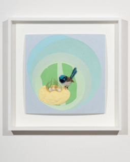 Patricia Piccinini Superb Fairy Wren, 2025; silicone, fibreglass, hair; 57 x 57 cm; enquire