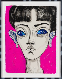 Del Kathryn Barton through silent halls, 2019; gouache on paper, hand finished frame; 87 x 67.5 cm; Enquire