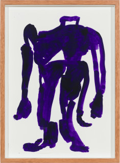 Tom Polo the understudy (life model in dioxazine purple), 2023; acrylic on paper; 47 x 34 cm; more info; enquire