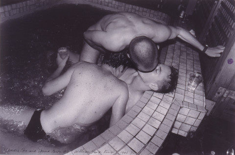 William Yang Speedos,Spa and Spunk Party #3, 1996; silver gelatin photograph; 51 x 60.5 cm; enquire