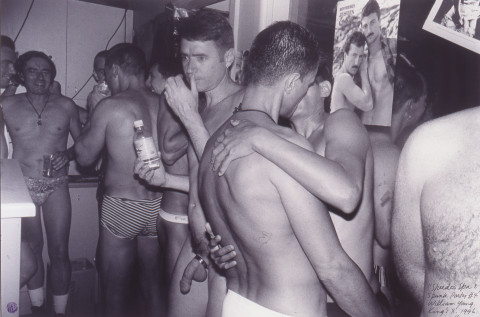 William Yang Speedos, Spa and Spunk #4, 1996; silver gelatin photograph; 51 x 60.5 cm; enquire