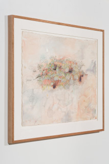 John Wolseley Burrowing bettong warren with one lone bilby burrow, 2025; watercolour and graphite on paper; 77 x 100 cm; 102 x 125 cm (framed); enquire