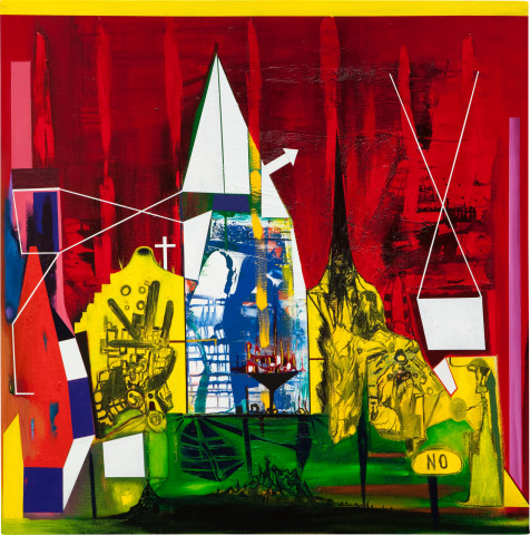 Gareth Sansom Old time religion, 2010; Oil and enamel on linen; 122 x 122 cm; enquire