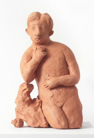Linda Marrinon Standing Figure with Clouds, 1994; terracotta; 37 cms high; enquire