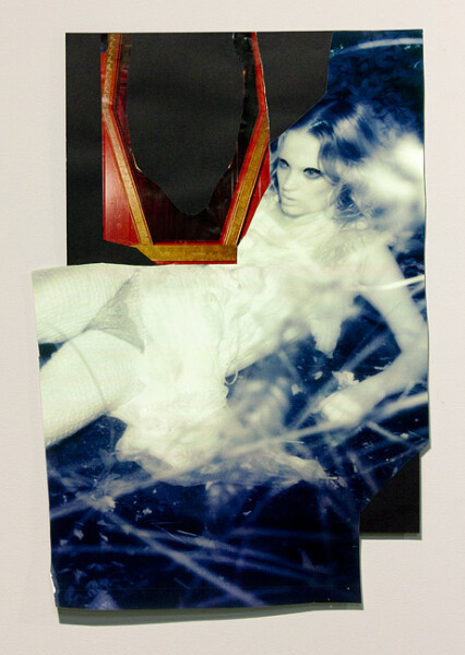 Jacqueline Fraser The Making of 8 Mile 2012, 2012; archival card, duratrans, magazine clippings, paint, archival glue, wood grain contact, cling wrap, gold foil paper, plastic sheeting; dimensions variable; enquire