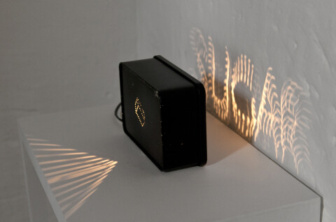 Bill Culbert Sugar Box, 1992; metal box, incandescent light globe; 13 x 19.5 x 7 cm; enquire
