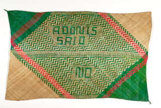 Newell Harry untitled (Adonis Said / No), 2007; from the series gift mat; Pandanus, dye; 120 x 189 cm; enquire