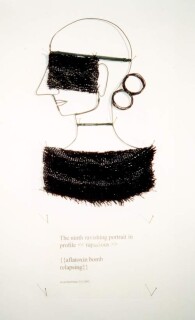 The Armory Show Jacqueline Fraser, 2002; from the series The ninth ravishing portrait in profile > {{aflatoxin bomb relapsing}}; Mixed media; 85 x 35 cm; enquire