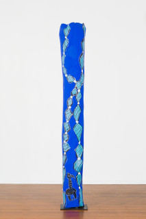 Dhambit Munuŋgurr Djirikitj - Quail, 2021; 8719-21; acrylic on eucalyptus; 272 x 37 x 37 cm; more info; enquire
